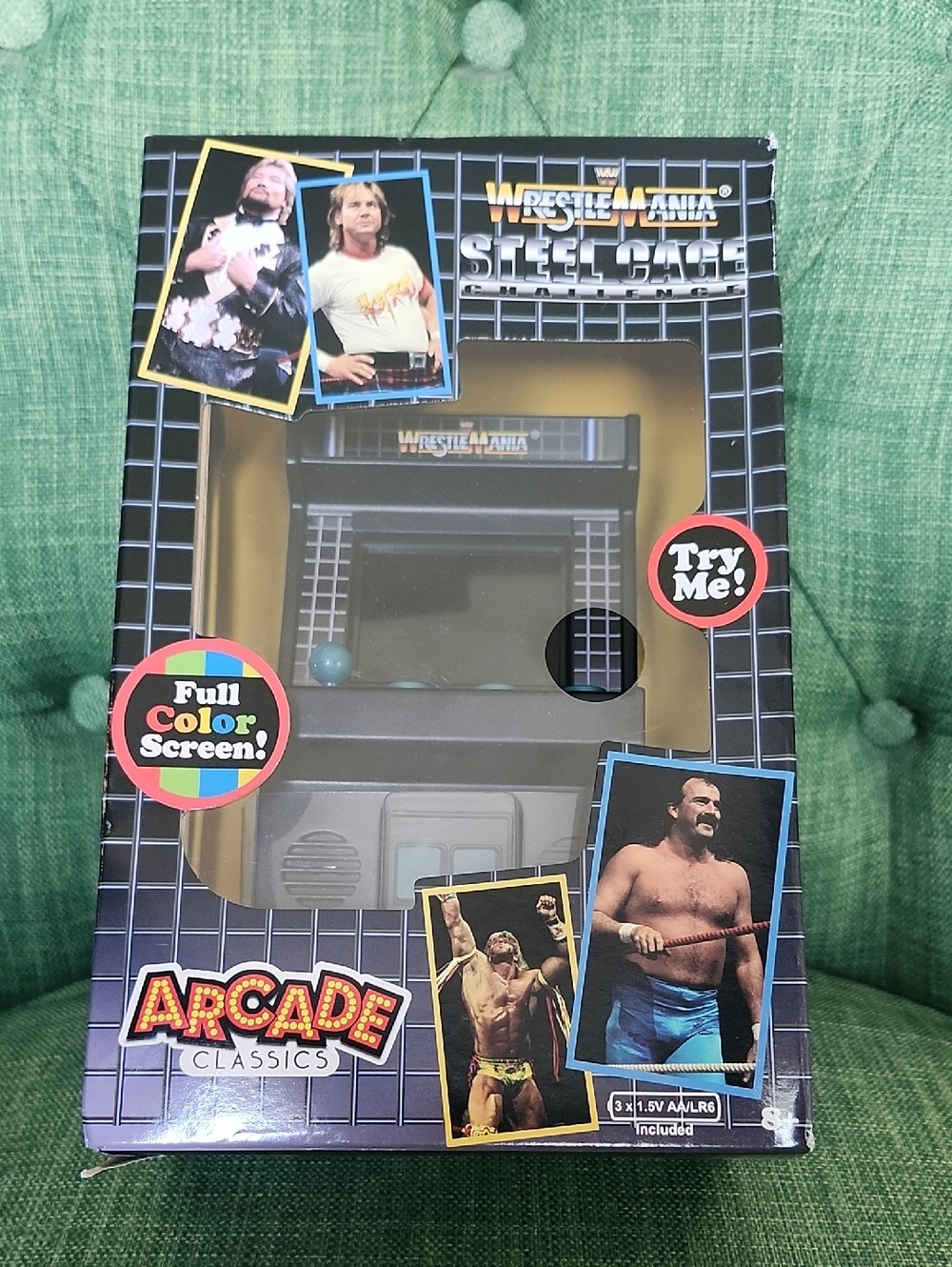 Wrestle Mania Steel Cage Arcade Classics Handheld Mini Arcade Game - Black